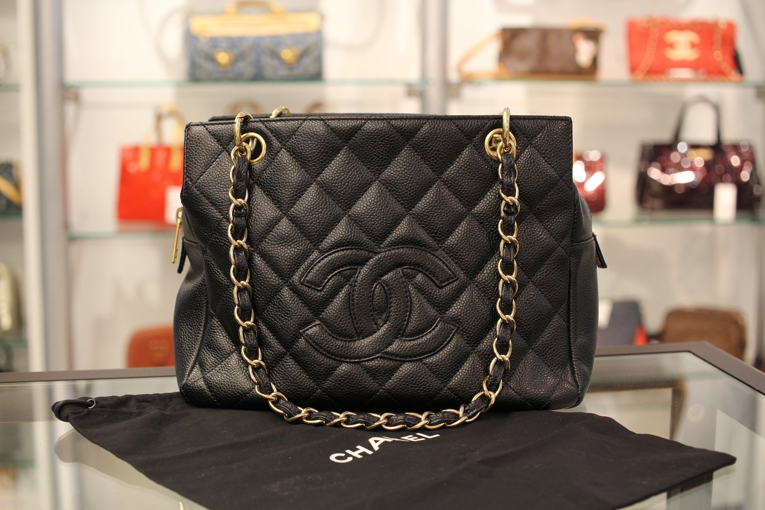 ショルダーバッグ ブラックキャビアスキン｜CHANEL バッグ 中古